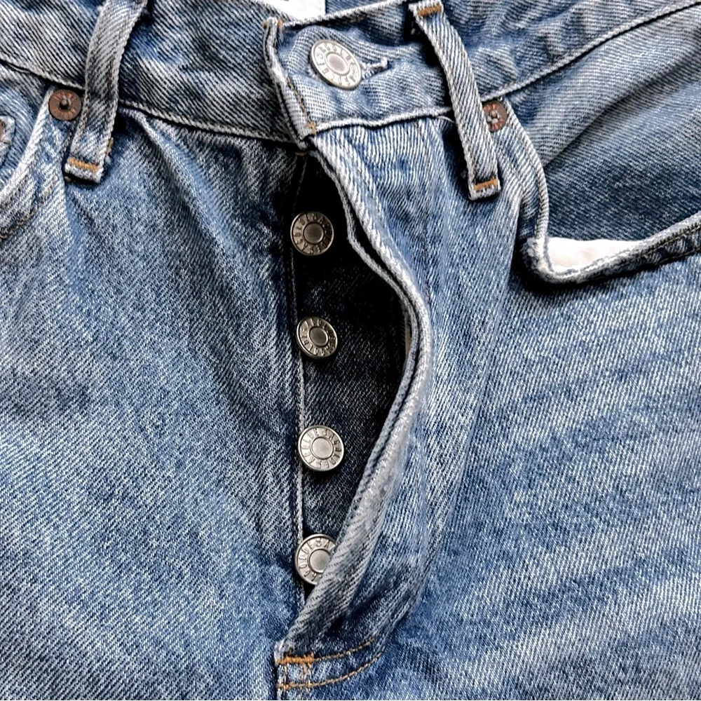 Agolde High Rise Straight Leg Distressed Jeans - Picture 11 of 11